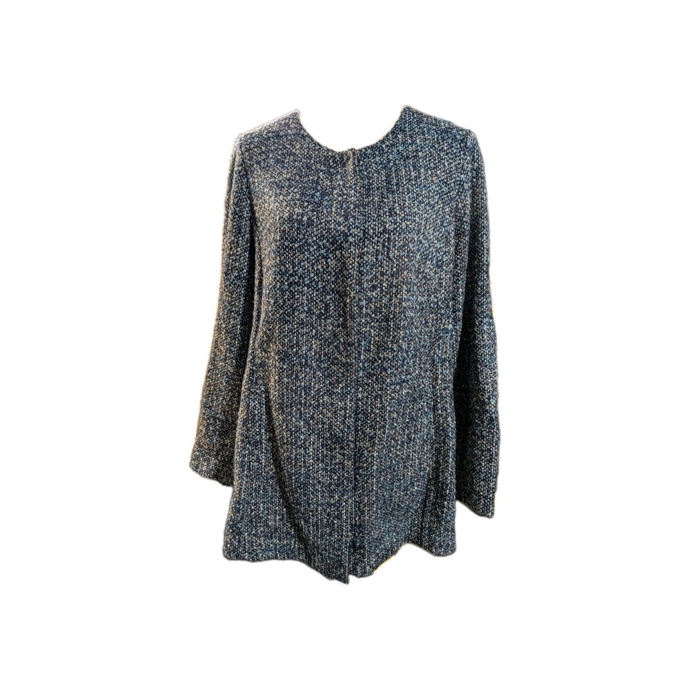 Talbot's Women's Coat Size 14 Loose Tweed Multicolor Made In Italy Fabric Flared